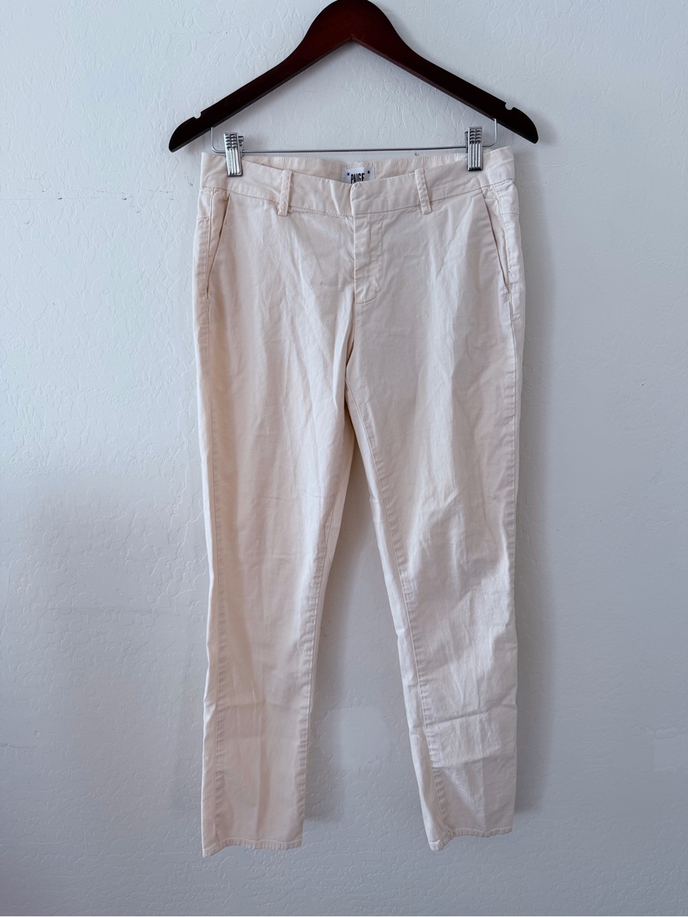 PAIGE Baxter Women’s Size 27 Ivory Straight Leg Chino Pants Stretch